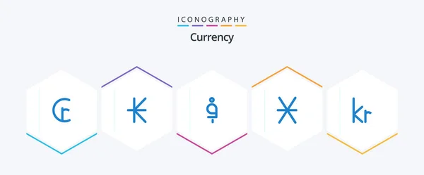 Currency Blue Icon Pack Including Currency Money Afghani Coin Denarius — Image vectorielle
