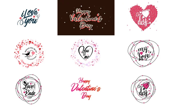 Love You Hand Drawn Lettering Heart Design Suitable Use Valentine — 图库矢量图片