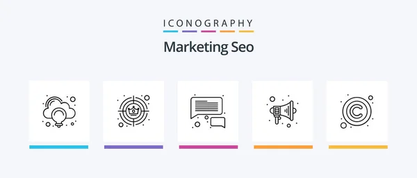 Marketing Seo Line Icon Pack Including Online Money Search Message — Stockvector
