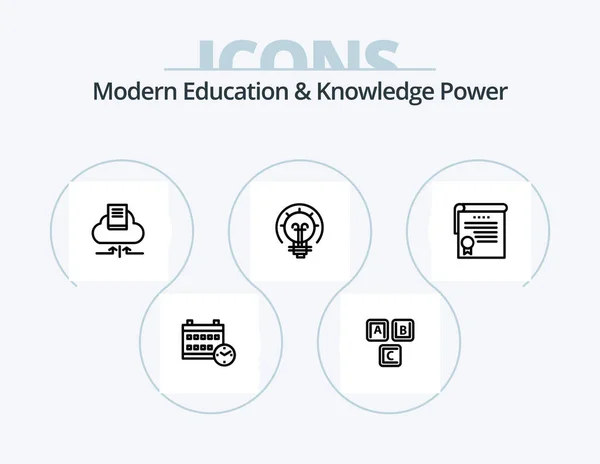 Modern Education Knowledge Power Line Icon Pack Icon Design Online — Stok Vektör