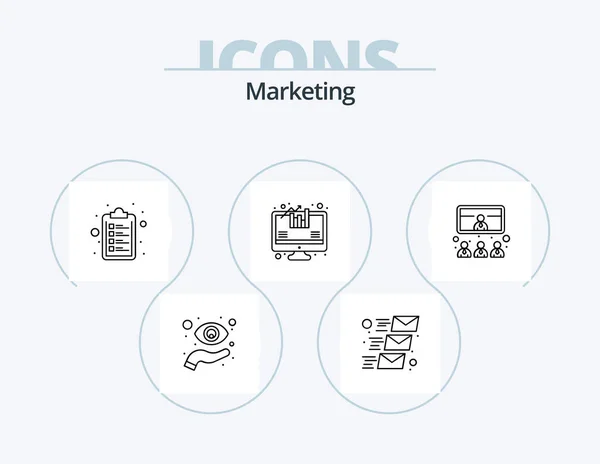Marketing Line Icon Pack Icon Design Filter Speaker Filter Mobile — Stockový vektor