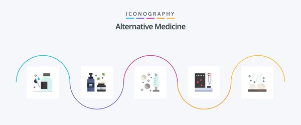 Alternative Medicine Flat Icon Pack Including Treatment Medicine Skincare Hospital — Stock vektor