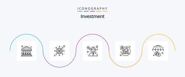 Investment Line Icon Pack Including Investment Finance Education Seo Investment — Stok Vektör