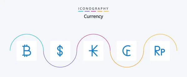 Currency Blue Icon Pack Including Indonhaban Лао Idr Валюта — стоковый вектор