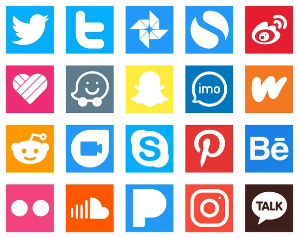 Versatile Social Media Icons Reddit Wattpad Likee Audio Icons Minimalist — Stok Vektör