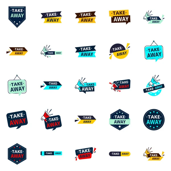 Take Away Vector Collection Dynamic Designs Your Next Food Campaign — 图库矢量图片