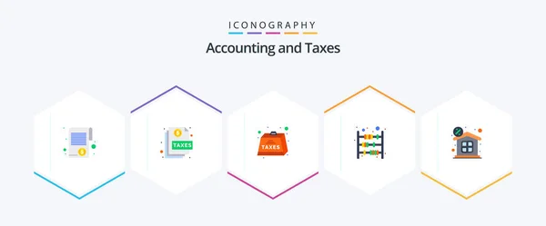 Taxes Flat Icon Pack Including Finance Counter Page Tax Heavy — Stockvektor