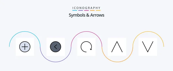 Symbols Arrows Line Filled Flat Icon Pack Including Rotate Arrow — Stockový vektor