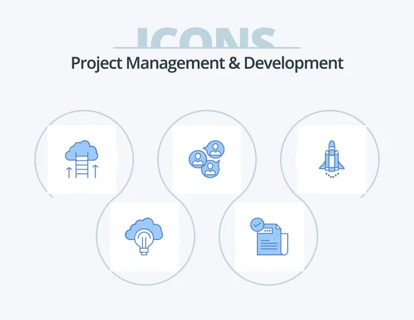 Project Management Development Blue Icon Pack Icon Design Business Focus — Stockový vektor