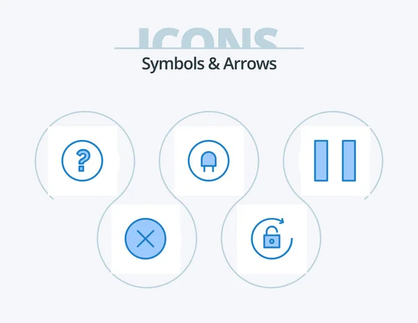Symbols Arrows Blue Icon Pack Icon Design Question Pause — Stockový vektor