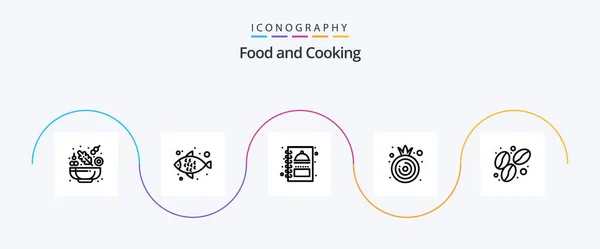 Food Line Icon Pack Including Food Menu Book Coffee Vegetable — Image vectorielle