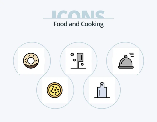 Food Line Filled Icon Pack Icon Design Grill Food Food — Stockvector