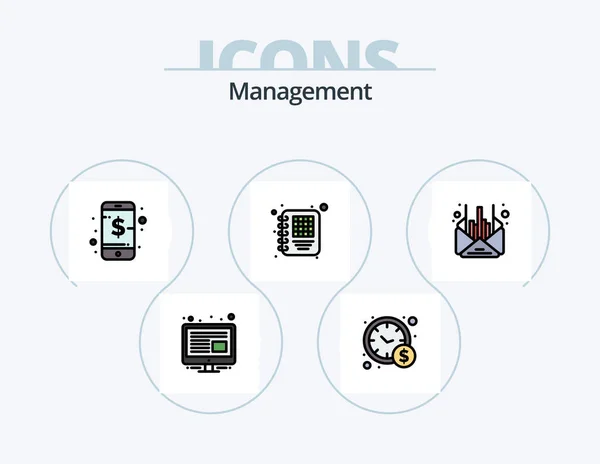 Management Line Filled Icon Pack Icon Design Phone Management Management — Stockový vektor