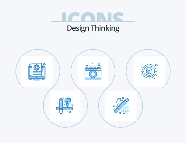Design Thinking Blue Icon Pack Icon Design Creative Thinking File — Image vectorielle