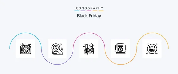 Black Friday Line Icon Pack Including Sale Grand Sale Search — Stockvector