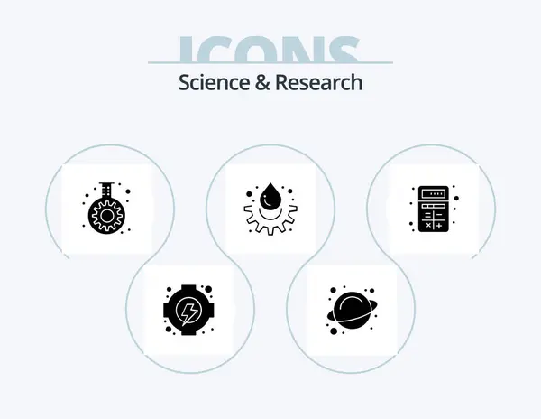 Science Glyph Icon Pack Icon Design Calculator App Gear Add — Stock Vector