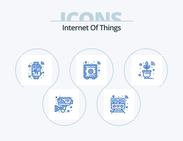 Internet Things Blue Icon Pack Icon Design Safe Box Business — Stock vektor