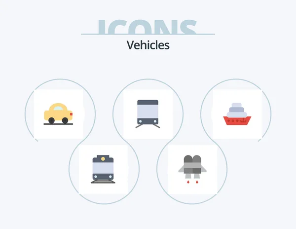 Vehicles Flat Icon Pack Icon Design Sign Liner — Image vectorielle