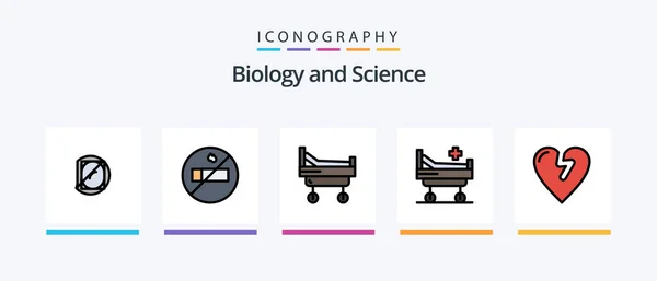 Biology Line Filled Icon Pack Including Medicines Biology Biology Tears — Stok Vektör