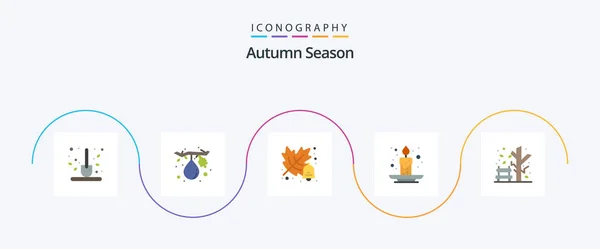 Autumn Flat Icon Pack Including Fall Festival Healthy Event Autumn — Vetor de Stock