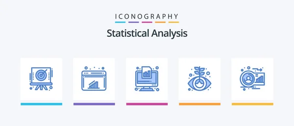 Statistical Analysis Blue Icon Pack Including Analysis Growth Business Finance — Stock vektor