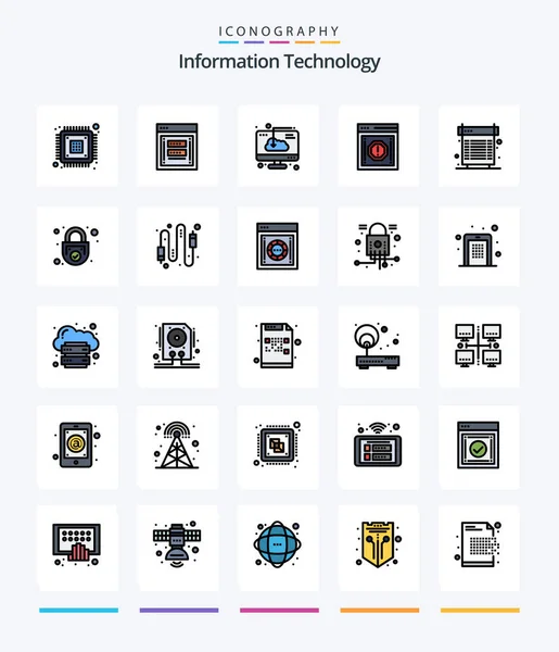 Creative Information Technology Line Filled Icon Pack Message Alert Password — Image vectorielle