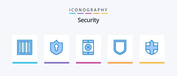 Security Blue Icon Pack Including Protection Creative Icons Design — Vettoriale Stock