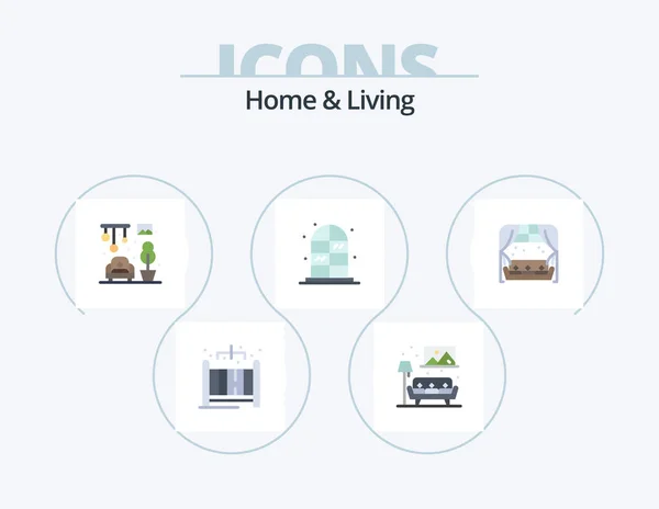 Home Living Flat Icon Pack Icon Design Window Living Living — Διανυσματικό Αρχείο