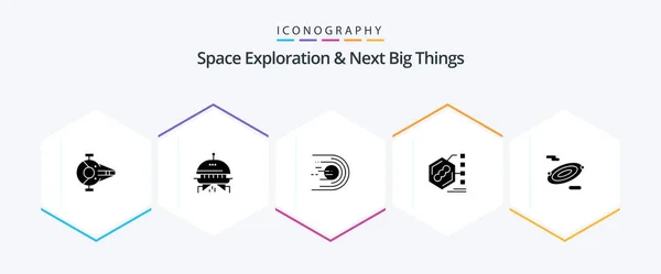 Space Exploration Next Big Things Glyph Icon Pack Including Life — Archivo Imágenes Vectoriales