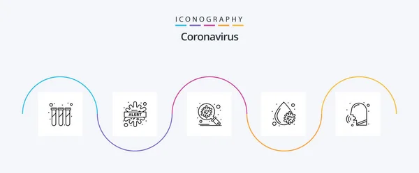 Coronavirus Line Icon Pack Including Platelets Blood Virus Virus Blood — Stockový vektor