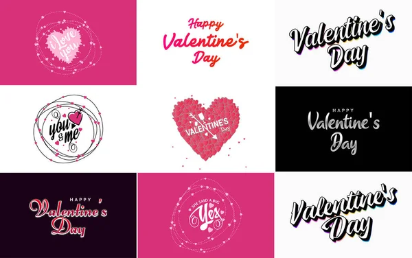 Love Word Art Design Heart Shaped Background Sparkling Effect — Stock vektor