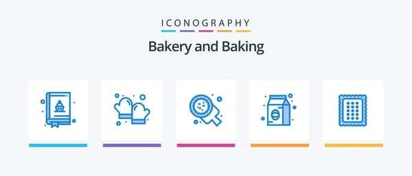 Baking Blue Icon Pack Including Baking Pack Food Food Bean — Vettoriale Stock