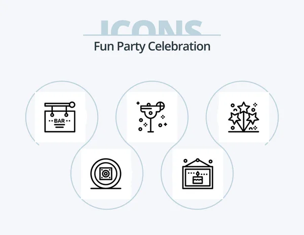 Party Line Icon Pack Icon Design Celebration Party Celebration Celebration — Stok Vektör
