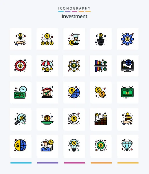 Creative Investment Line Filled Icon Pack Money Доллар Инвестиции Деньги — стоковый вектор