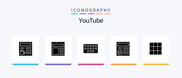 Youtube Glyph Icon Pack Including Keyboard Globe Basic Creative Icons — Wektor stockowy