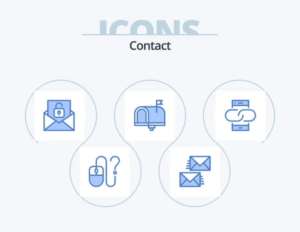 Contact Blue Icon Pack Icon Design Email Contact Email Communication — Stockový vektor