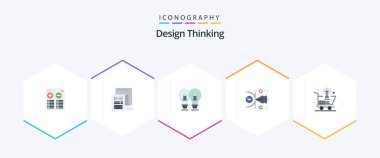 Design Thinking 25 Flat icon pack including digital. vector. attachment. file. pencil