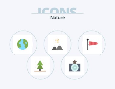 Nature Flat Icon Pack 5 Icon Design. weather. nature. earth. peak. mountain