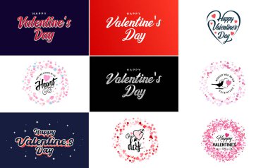 Happy Valentine's Day typography poster with handwritten calligraphy text. isolated on white background vector illustration