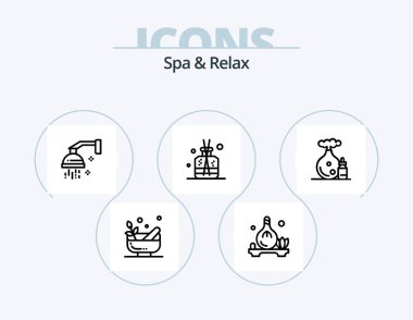 Spa And Relax Line Icon Pack 5 Icon Design. face. aroma. care. spa. herb