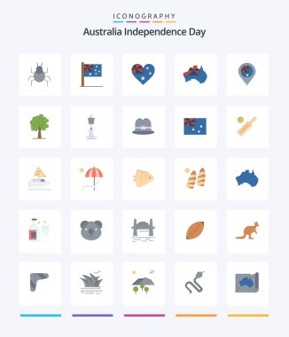 Creative Australia Independence Day 25 Flat icon pack  Such As tree. nation. australia. flag. australia