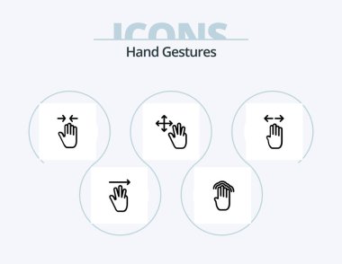 Hand Gestures Line Icon Pack 5 Icon Design. hand. up. multiple tap. hand cursor. right
