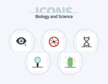 Biology Flat Icon Pack 5 Icon Design. laboratory. danger. science. chemistry. zombie