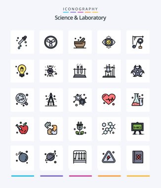 Creative Science 25 Line FIlled icon pack  Such As idea. science machine. science. science. device