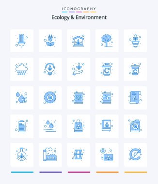 Creative Ecology And Environment 25 Blue icon pack  Such As plant. tree. green. summer. nature