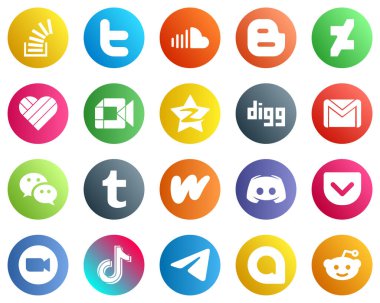 Complete Social Media Icon Pack 20 icons such as tencent. music. video and likee icons. High quality and minimalist