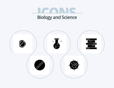 Biology Glyph Icon Pack 5 Icon Design. science. compound. plant. chemistry. science