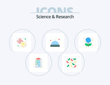 Science Flat Icon Pack 5 Icon Design. . laurel. meteor. globe. ufo