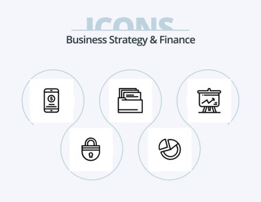 Business Strategy And Finance Line Icon Pack 5 Icon Design. payment. payment. money. cash. money