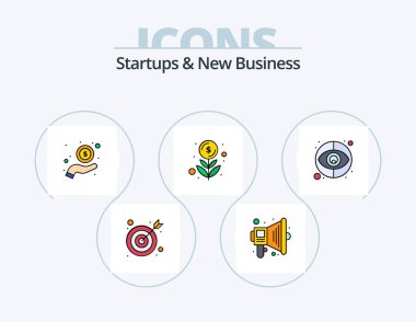 Startups And New Business Line Filled Icon Pack 5 Icon Design. payment. grow. web. finance. mountain